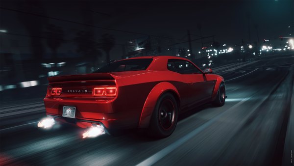 Изображение №112 3840x2160 «Красный Dodge Challenger в ГТА 5 4k» из коллекции «Обои ГТА 5, GTA 5, Grand Theft Auto V»