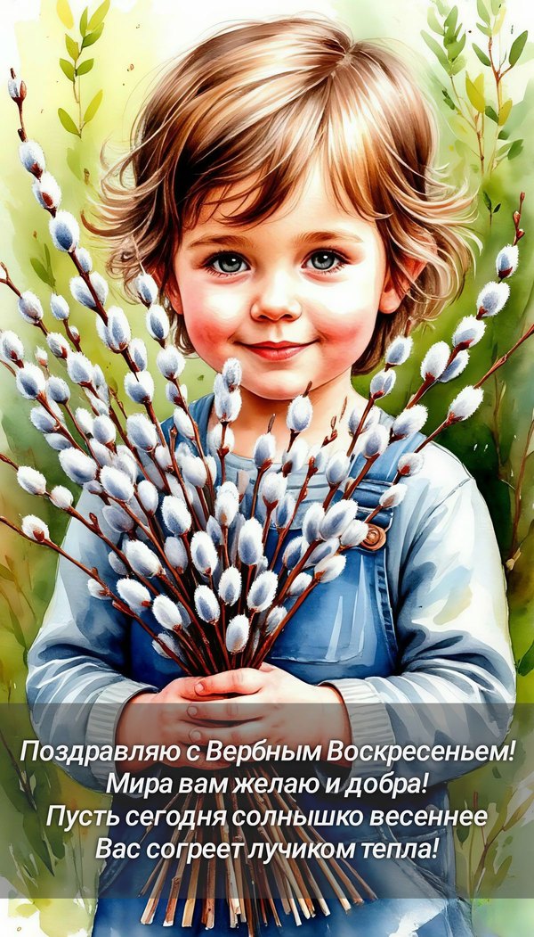 Изображение №15 1200x2101 «Поздравляю С Вербным Воскресеньем! Мира вам желаю и добра!» из коллекции «Открытки на Вербное Воскресенье»