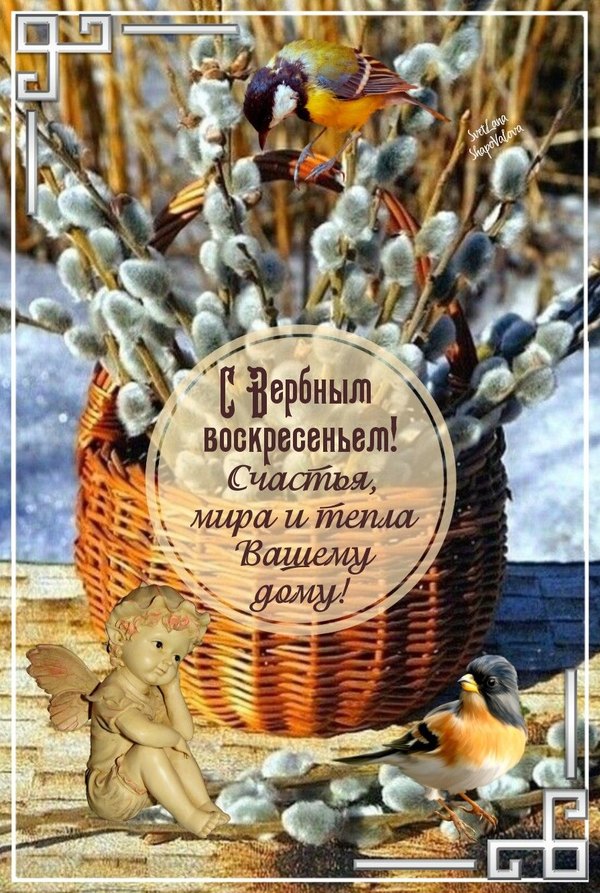 Изображение №33 895x1332 «С Вербным Воскресеньем! Счастья мира и тепла вашему дому!» из коллекции «Открытки на Вербное Воскресенье»