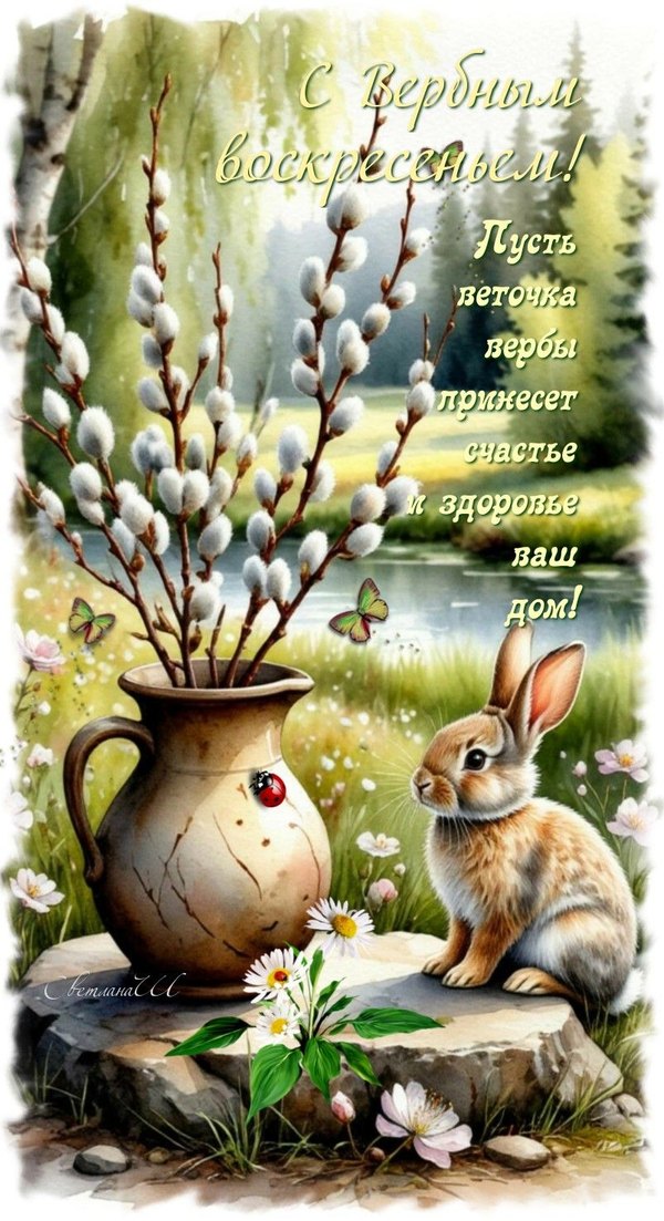 Изображение №17 803x1476 «Поздравление С Вербным Воскресеньем!» из коллекции «Открытки на Вербное Воскресенье»