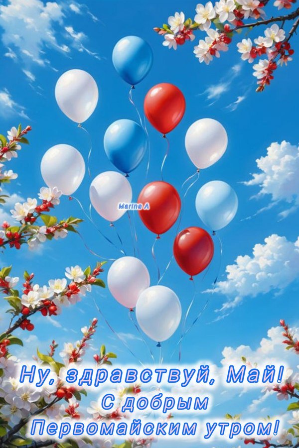 Изображение №2 1200x1800 «Здравствуй, Май! С добрым первомайским утром!» из коллекции «Открытки на 1 Мая»
