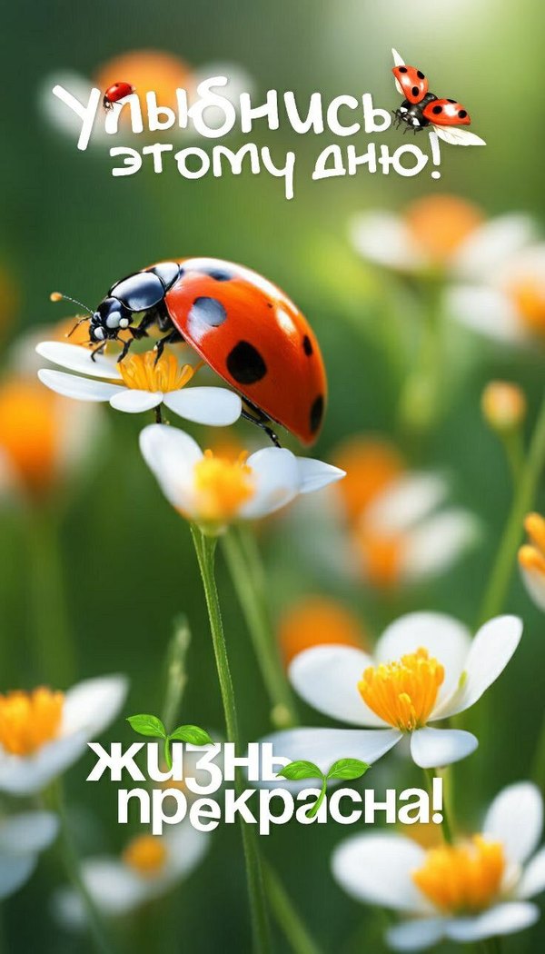 Изображение №14 736x1288 «Улыбнись этому дню! Жизнь прекрасна!» из коллекции «Летние открытки «Хорошего доброго дня!»»
