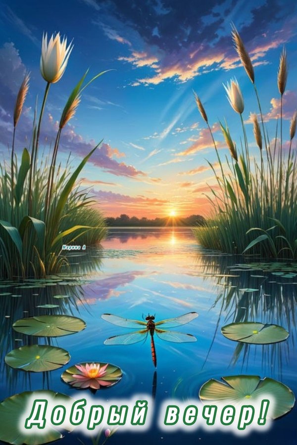 Изображение №79 1200x1800 «Открытка Добрый вечер! Красивый пейзаж, озеро, закат.» из коллекции «Летние открытки «Хорошего доброго вечера!»»