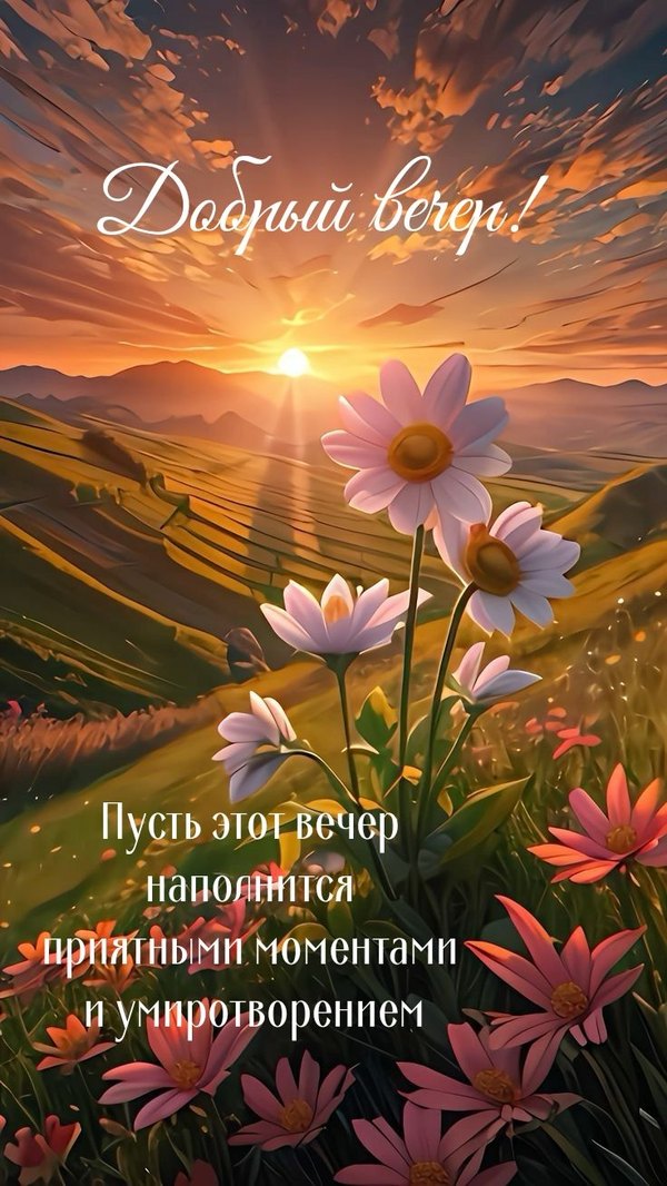 Изображение №59 736x1308 «Открытка Добрый вечер! Красивый пейзаж, закат.» из коллекции «Летние открытки «Хорошего доброго вечера!»»