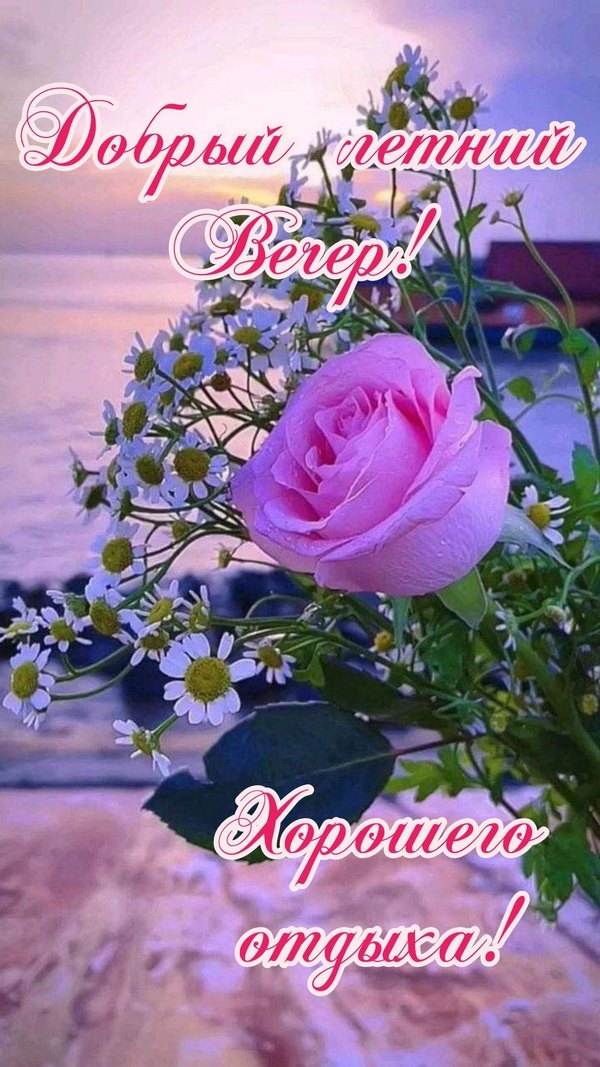 Изображение №2 1080x1920 «Открытка Добрый летний вечер! Хорошего отдыха!» из коллекции «Летние открытки «Хорошего доброго вечера!»»