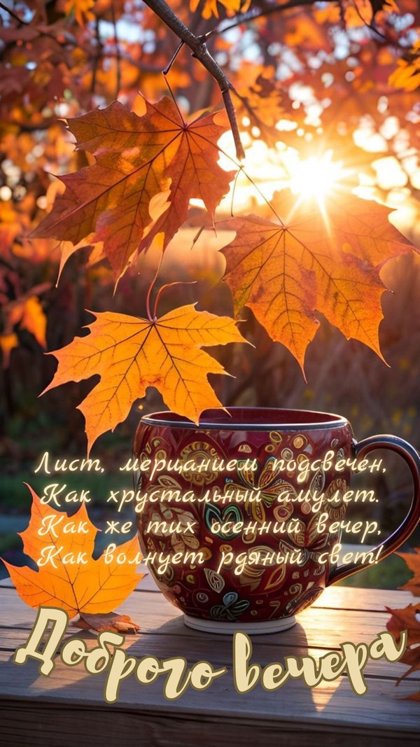 Изображение №71 1080x1920 из коллекции «Осенние открытки «Хорошего доброго вечера!»»