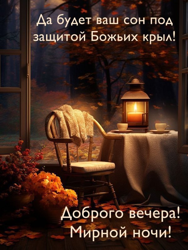 Изображение №6 735x976 «Доброго вечера! Мирной ночи!» из коллекции «Осенние открытки «Хорошего доброго вечера!»»