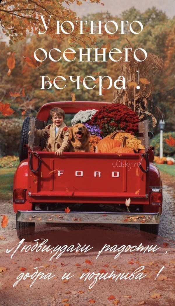 Изображение №54 688x1200 «Уютного осеннего вечера!» из коллекции «Осенние открытки «Хорошего доброго вечера!»»