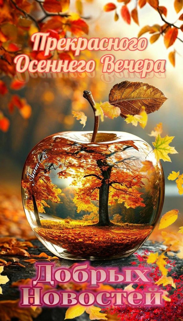 Изображение №5 768x1344 «Прекрасного осеннего вечера! Добрых новостей!» из коллекции «Осенние открытки «Хорошего доброго вечера!»»