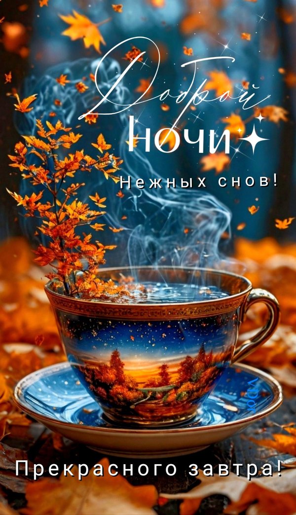 Изображение №2 1080x1880 «Доброй ночи! Нежных снов!» из коллекции «Осенние открытки «Спокойной доброй ночи!»»