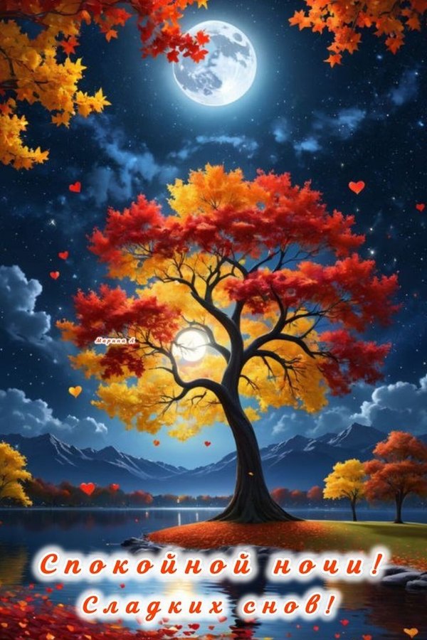 Изображение №79 736x1104 «Спокойной ночи! Сладких снов!» из коллекции «Осенние открытки «Спокойной доброй ночи!»»