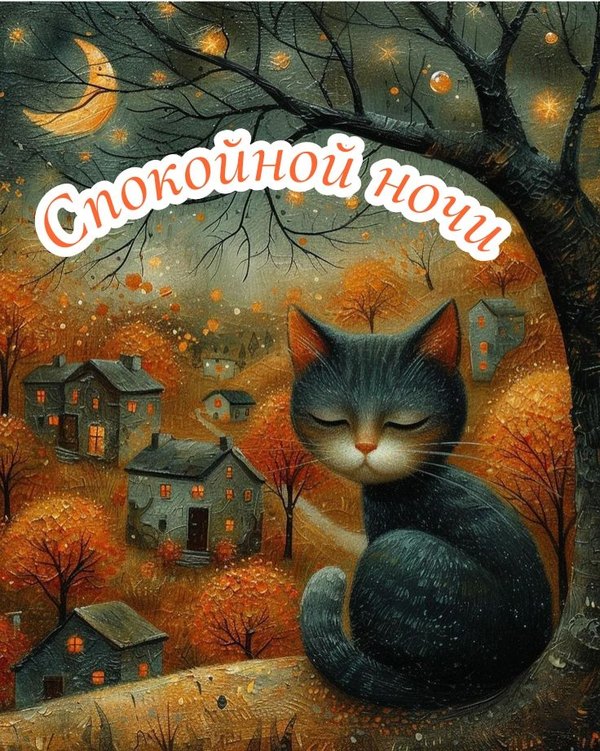 Изображение №26 736x921  из коллекции «Осенние открытки «Спокойной доброй ночи!»»