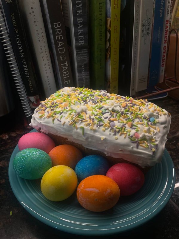 Изображение №12 960x1280 «Прямоугольный кулич и разноцветные яйца» из коллекции «Домашние пасхальные куличи и паски»