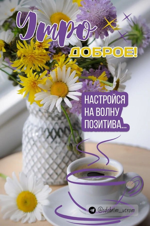 Изображение №42 853x1280 «Утро доброе! Настройся на волну позитива!» из коллекции «Летние открытки «С добрым утром!»»
